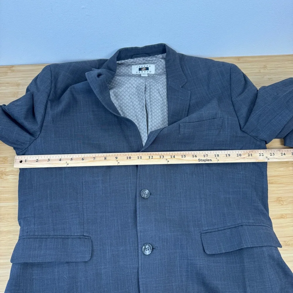 Joseph‎ Abboud Mens Large Blazer Jacket Charcoal Gray 100% Cotton Two Button